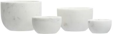 Storied Home White Marble Bowls (Set of 4)