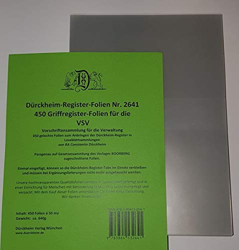 Constantin von Dürckheim - 450 Dürckheim-Griffregister-Folien für die VSV-Bayern: 450 transparente Trägerfolien zum Einheften der Dürckheim-Griffregister in die VSV - Preis vom 07.10.2026 11:45:10 h