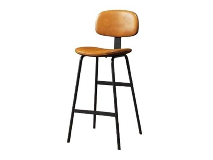 FZL02068LM Küche Orangefarbener Hochstuhl mit weicher Rückenlehne, 75 cm