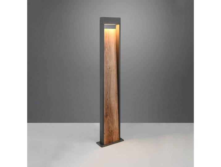 Trio Lighting LED Wegeleuchte SALMON, Holz hell, Aluminium, Modern, LED Außenleuchte