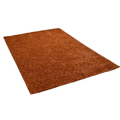 Teppich GINO FALCONE "Roberto Uni" Gr. 31, orange (terra), B:140cm H:20mm L:200cm, Kunstfaser, Teppiche, Teppich, meliert, besonders weich durch Microfaser