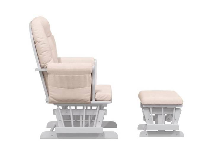 Fauteuil Allaitement - Rose - Chaise berçante - 1 PLACE - avec repose-pied - Rose clair Tissu 70x72x107 cm F1614