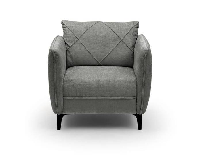 Trendstore Jerina Sessel in Chenillebezug - Chenille grau Modern