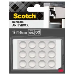 Scotch 12er-Pack Elastikpuffer für Wände, selbsthaftend, transparent, Ø 13 mm transparent