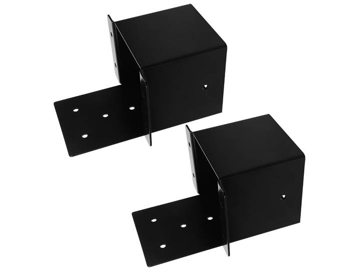 Supports de Pergola (2 pièces) en Acier Inoxydable Noir – Supports de Poteaux et de Poutres pour Pergola, Quincaillerie de Fixation pour Terrasse et Patio, Accessoires pour Gazebo