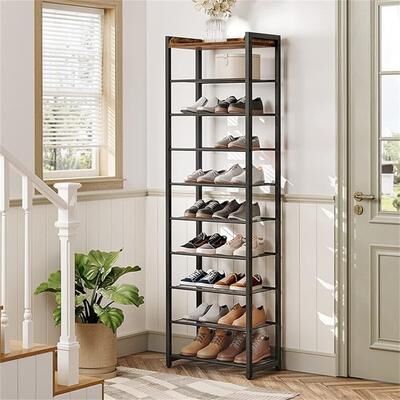 No "10 Tier Shoe Rack - 11.8""D x 20.5""W x 67.7""H"