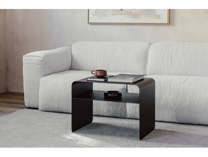 Couchtisch-Beistelltisch Cosmo – Pulverbeschichtetes Metall in modernem Design - Hot Choc - Luxusbetten24