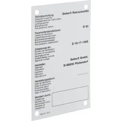 Geberit Hinweisschild für Rohrschott90 240289001