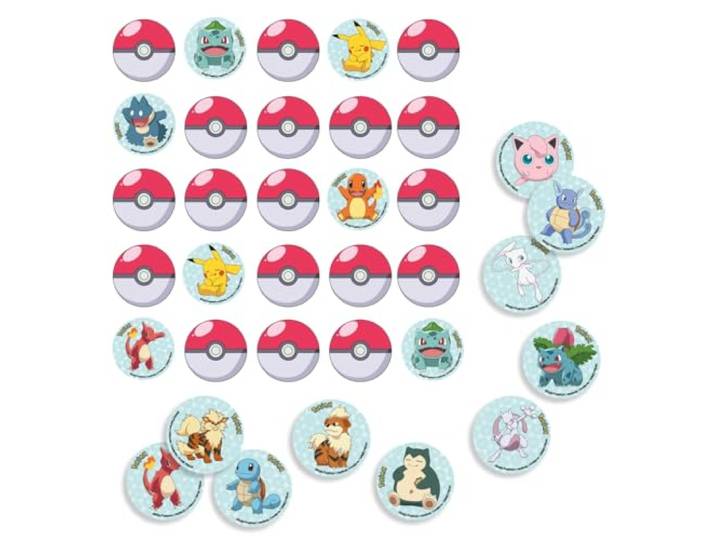 amscan 9917115 - Officieel gelicenseerd Pokémon kinderverjaardagsfeest matching spel - 32 kaarten