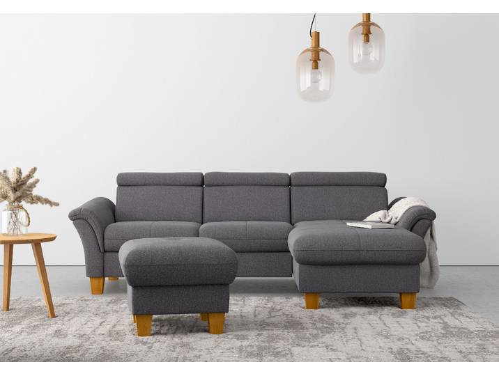 Ecksofa, 258x169 cm, Polyester, Braun, Mit Bettfunktion & Kasten, Klassisch, Home-affaire