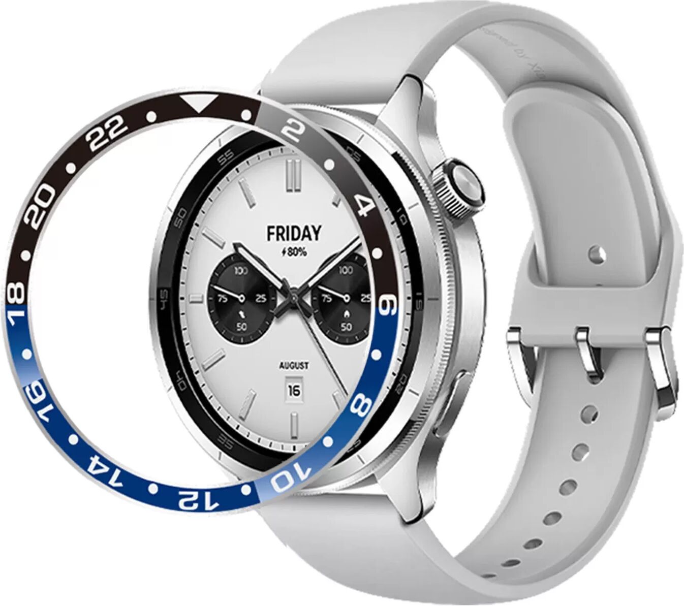 INF Stilvolle Lünette für Xiaomi Watch S3/S4 Blau+Schwarz