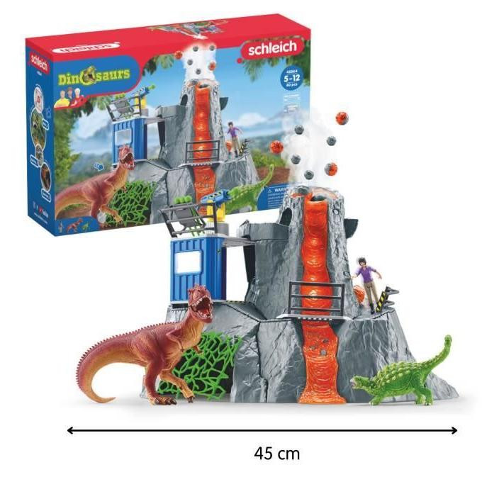 Schleich Dinosaurs 42564 Große Vulkan Expedition Spielfiguren-Set