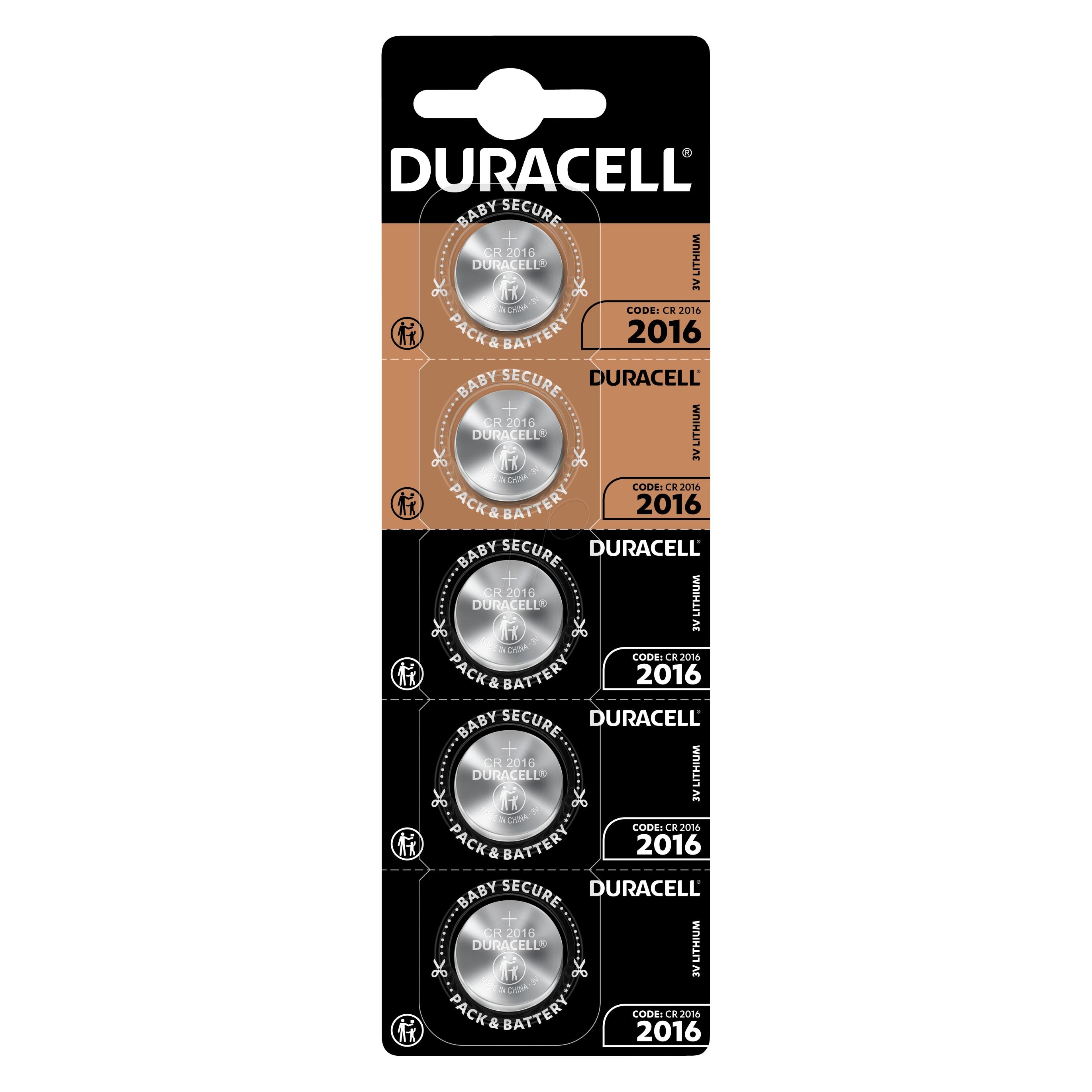 Duracell Lithium (5 Stk., CR2016, 110 mAh) (072022)