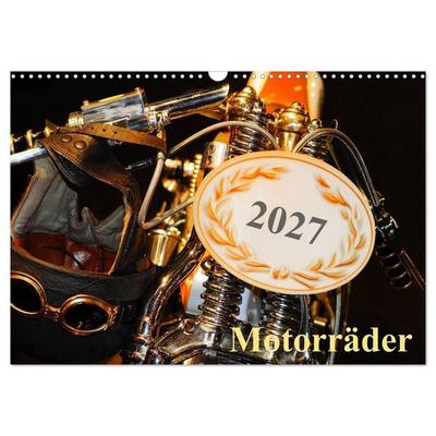 Motorräder (Wandkalender 2027 DIN A3 quer), CALVENDO Monatskalender