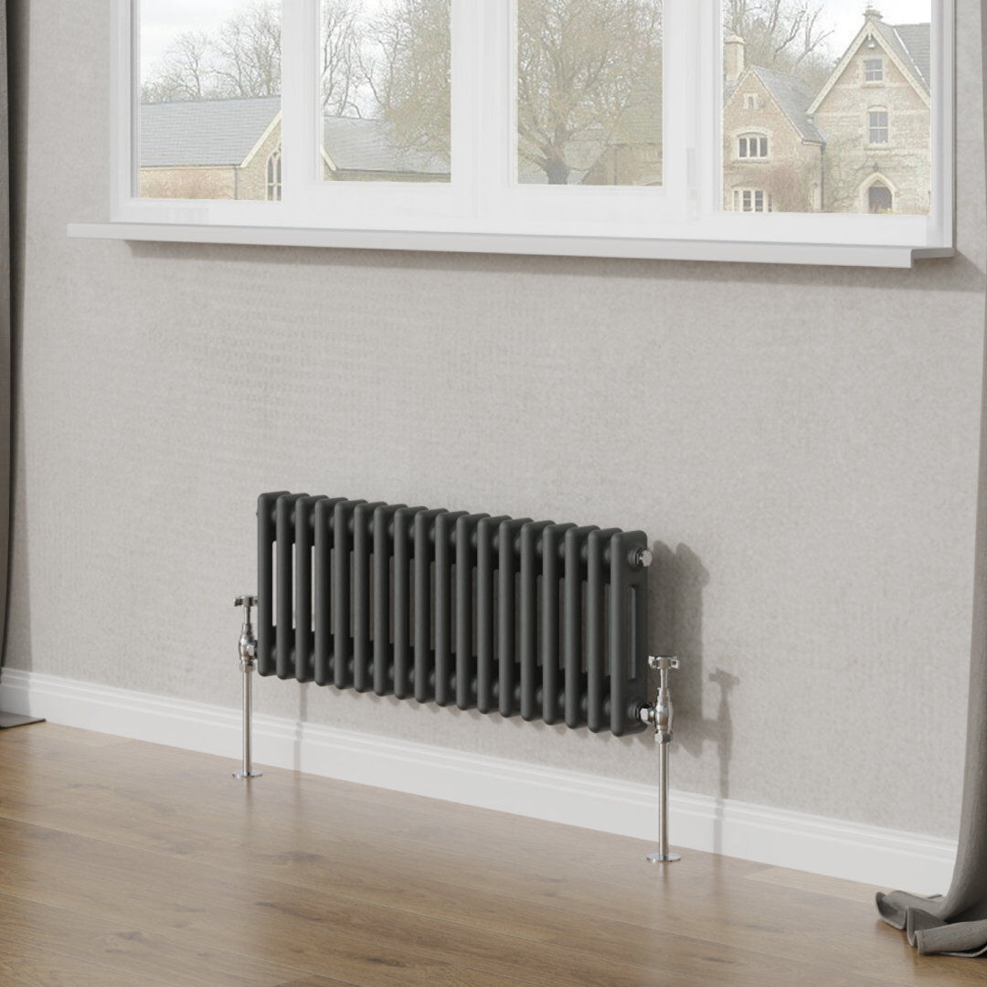 Belfry Heating Tryphosa Traditional 2 Column Horizontal Designer Radiator Anthracite 30cm H x 83cm W