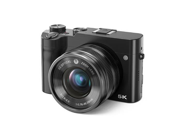 Songdian digitale camera met 8x optische zoomlens, 5K 64MP dubbele lenscamera, full-color nachtzicht (zwart)