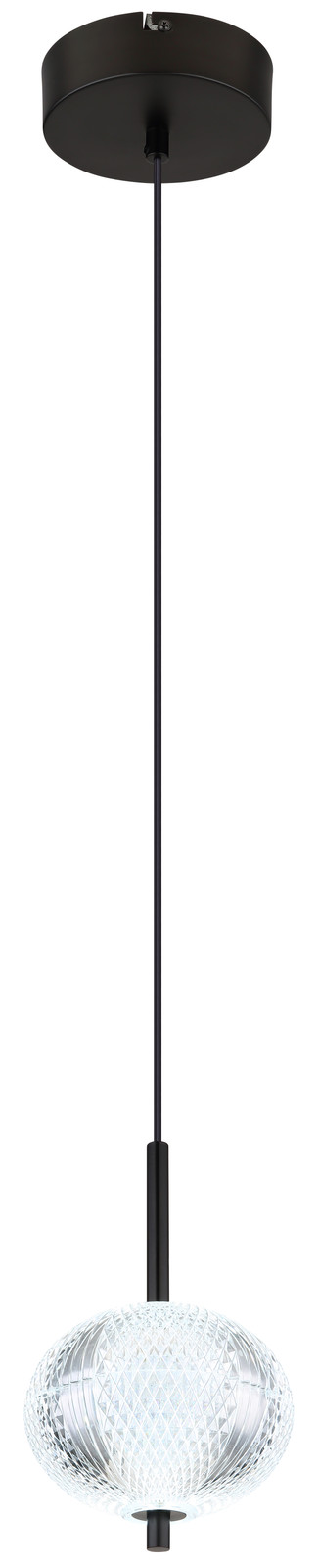 Globo Lighting Design Hanglamp zwart met LED en ronde vorm