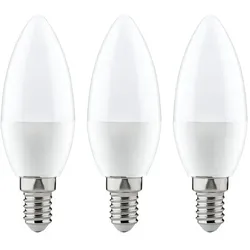 Paulmann 3er-Set LED Kerzenlampe, E14, 4W 2700K 250lm, weiß / opal, Kerzenform PAUL-28426