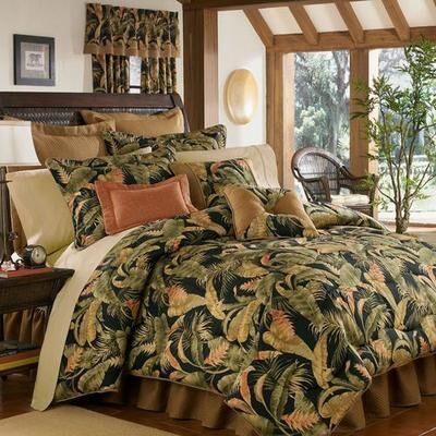 Wilkinson's La Selva Tropical Comforter Set Black, King, Black