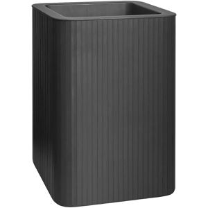 Florus Pflanzkasten Jive Quadrat Hoch Stripe 40 anthrazit, 39 x 39 x 60 cm, Kunststoff