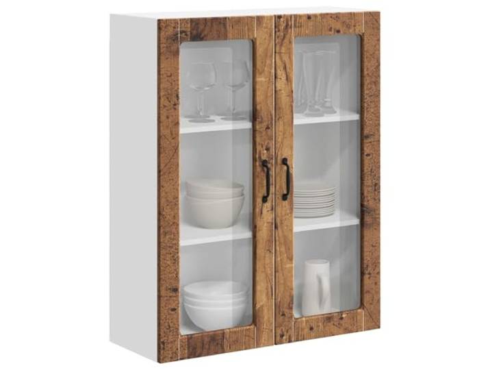 KTHLBRH Wandschrank aus Glas, 80 x 31 x 100 cm, antikes Holz Technisches Holz, modernes Design, robuste Konstruktion, für die Küche