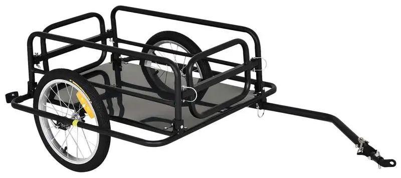 Fahrradanhänger für Hund und Gepäck - Transportanhänger Fahrrad - 70 l Volumen - 139 x 71,5 x 49 cm - Universalkupplung - Stahlrahmen - Armeegrün