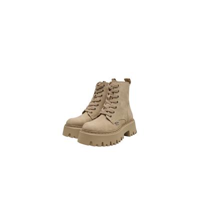 Winterstiefel BUFFALO "Buffalo ASPEN LACE UP MID WARM", Damen, Gr. 39, beige (cream), Polyurethan, unifarben, Schuhe Winterstiefel