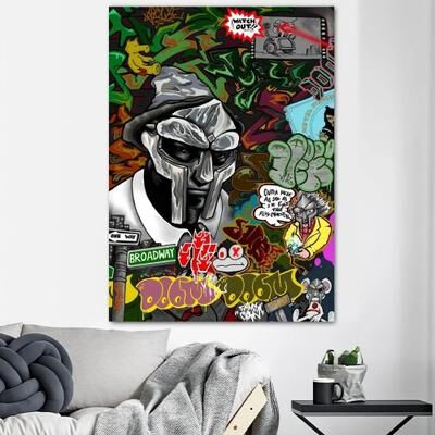 Uplift Treasures MF DOOM Album Cover Canvas Wall Art Poster 1 15.75 23.62in No Frame