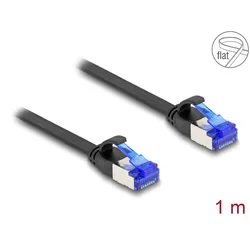 DeLOCK RJ45 Flachband Patchkabel Stecker zu Stecker Cat.6A flexibel 1 m schwarz