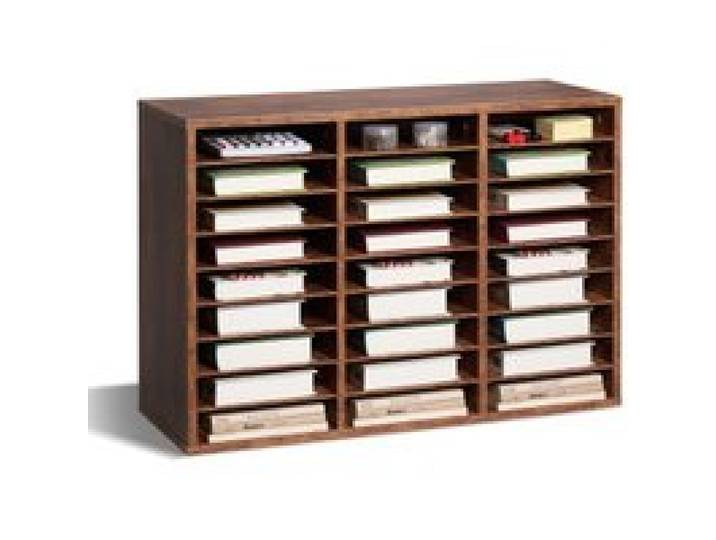 VEVOR Organiseur de littérature 27 compartiments, boîte aux lettres de bureau en bois, panneau de particules, avec étagères amovibles, trieur de fichiers pour dossiers, document, papiers, marron foncé
