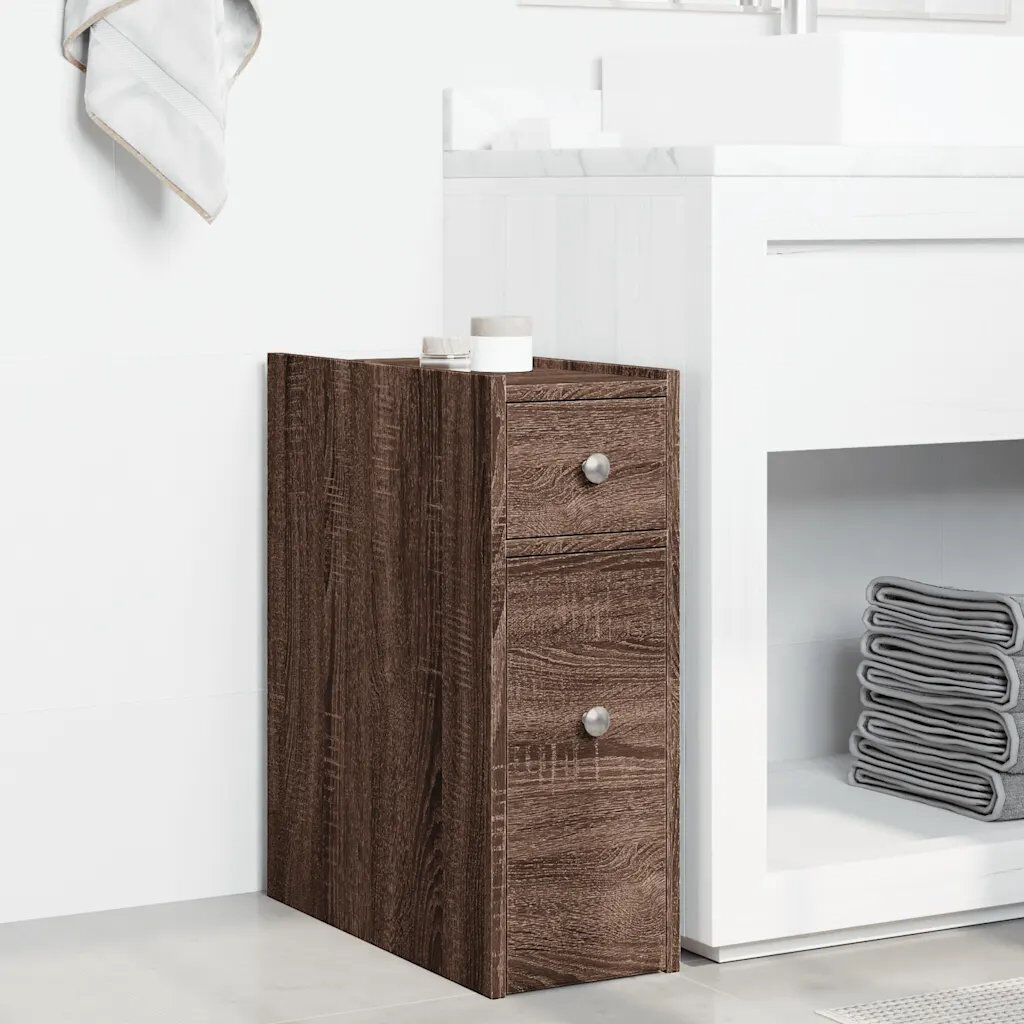 Latitude Run Arsis Bathroom Cabinet Braun Eichen-Optik 60cm H X 21.5cm W X 50cm D