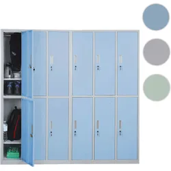 Schließfach Boston T829, Schließfachschrank Wertfachschrank Spind, Metall 12 Fächer ~ blau