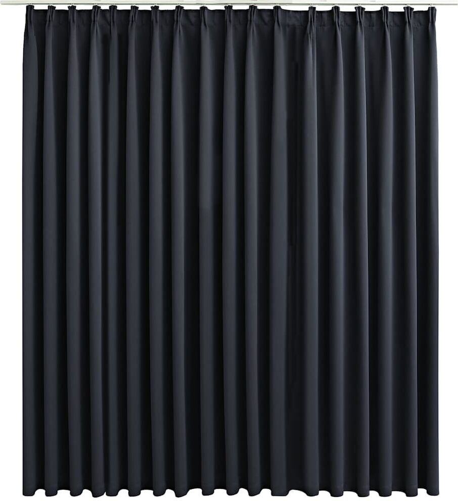 vidaXL Cortina opaca con ganchos negro 290x245 cm Negro