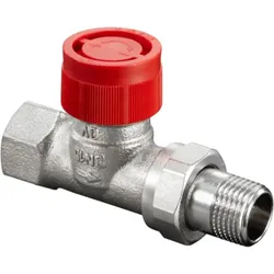 Oventrop Baureihe AF Thermostatventil 1180703 DN 10, Durchgang, Feinstvoreinstellung, Rotguss/Messing, vernickelt