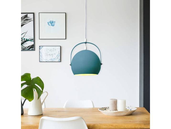 Näve Hängelampe Colorado, dimmbar, blau, für Wohn- / Esszimmer, Metall, Vintage, Pendelleuchte