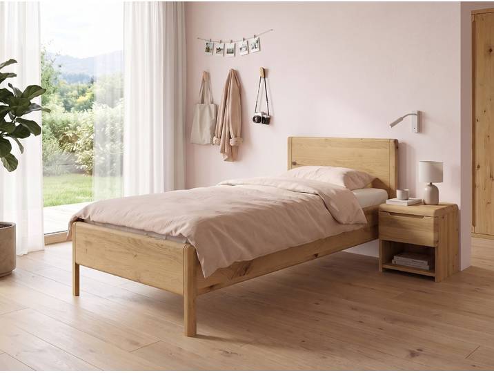 Kinder- und Jugendbett „Florentina“ Wildeiche Hell 120 x 200 cm Massivholz Wildeiche Hell