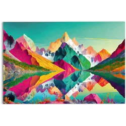 Glasbild BRIGHT MOUNTAINS (BHT 116x78x1,20 cm) - BHT 116x78x1,20 cm