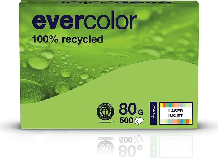 Clairefontaine Recyclingpapier Evercolor lindgrün DIN A4 80 g/qm 500 Blatt
