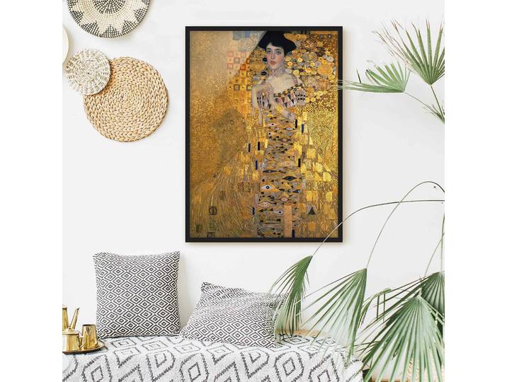 Tableau déco Klimt Adele Bloch-Bauer V Papier Cadre : placage en bois véritable Pin Doré 50 x 70cm