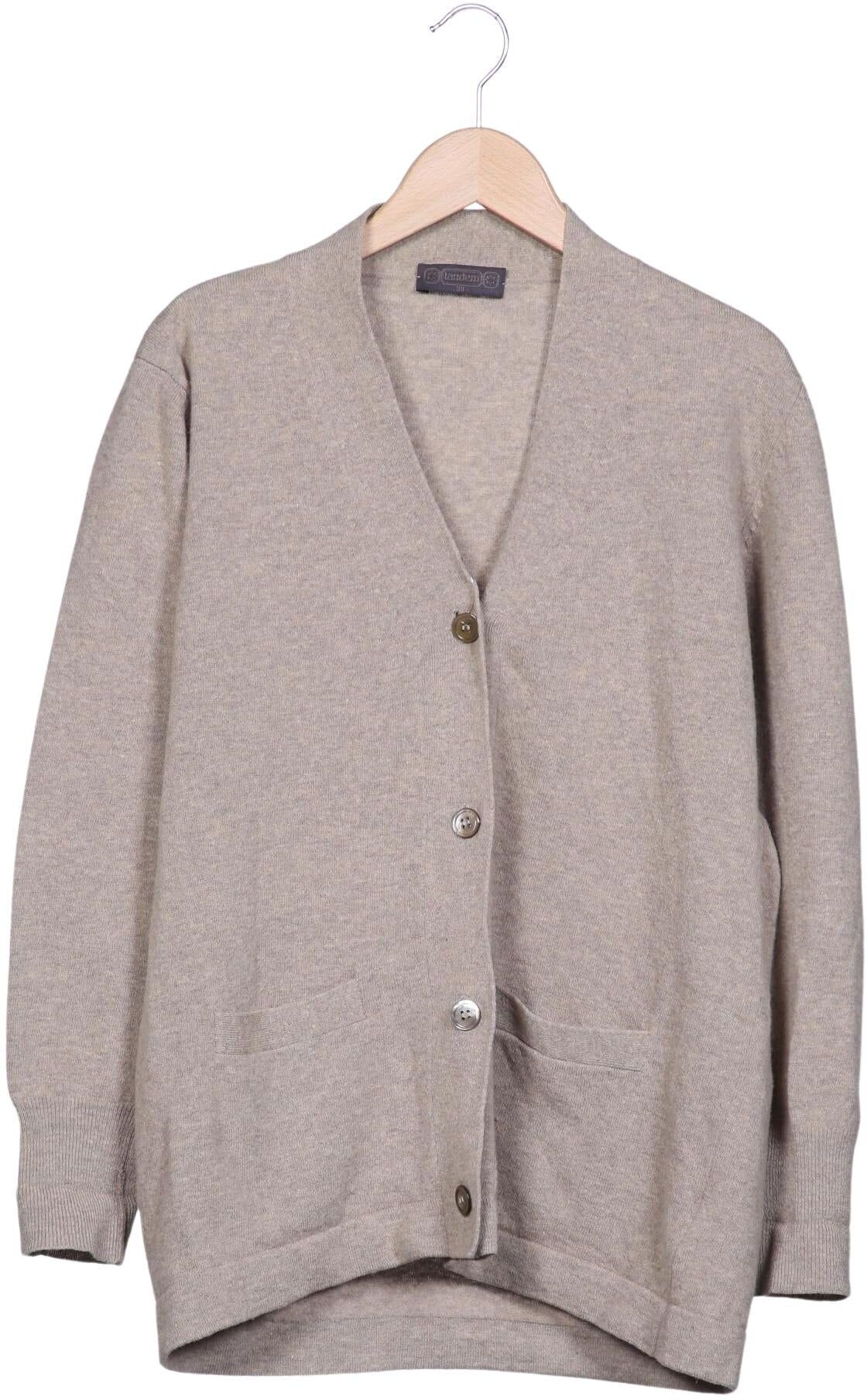Tandem Damen Strickjacke, Beige, Gr. EU 32 (IT 38), Schurwolle - Second Hand