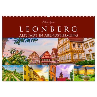 Leonberg - Altstadt in Abendstimmung (Wandkalender 2026 DIN A2 quer), CALVENDO Monatskalender