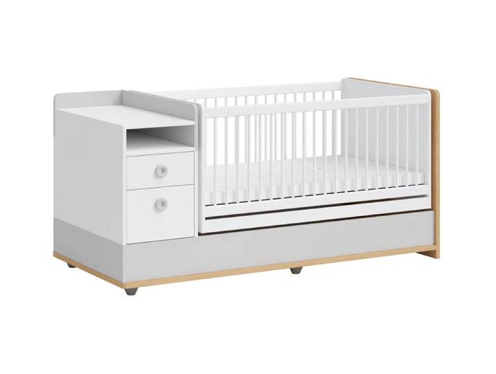 Möbel-Zeit Babybett ZUZO mitwachsend – 80x130 bis 80x180 cm – Inkl. Kommode