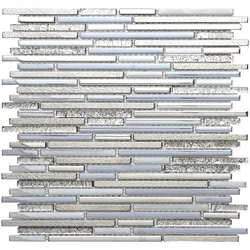 Premium Mosaic Glasmosaik platin 30x30 cm glanz MOSMIXPLATIN