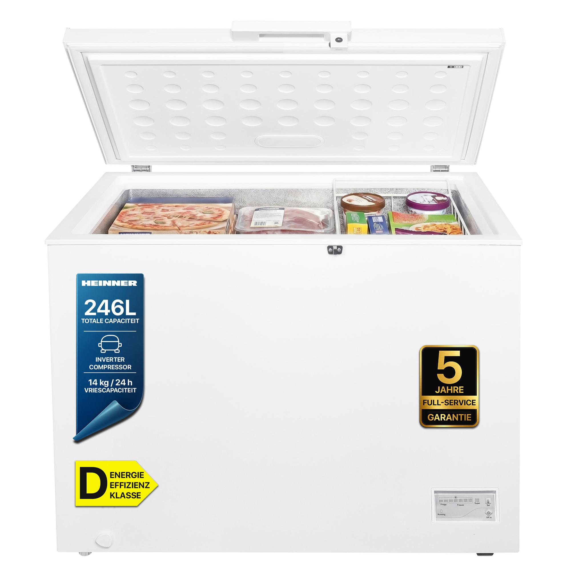 Heinner HCF-HM246INVCD, 246 l, 14 kg/24h, SN-ST, 39 dB, D, Weiß