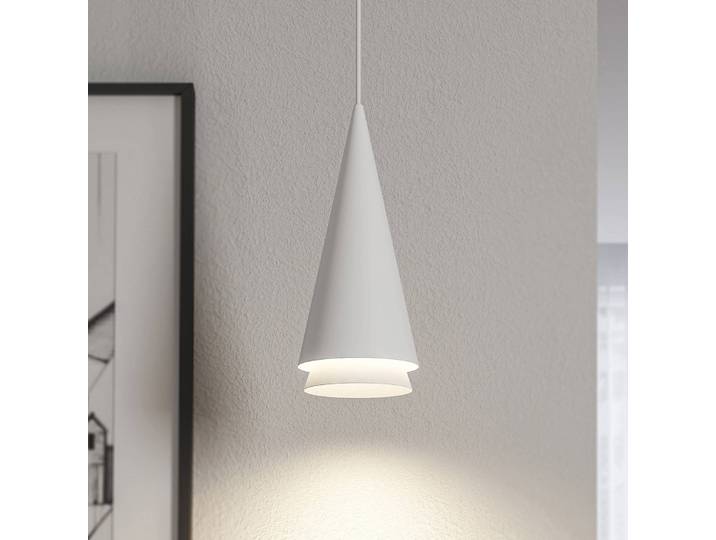 Hängeleuchte Naoh Lucande, dimmbar, weiß / opal, für Wohn- / Esszimmer, Metall, Modern