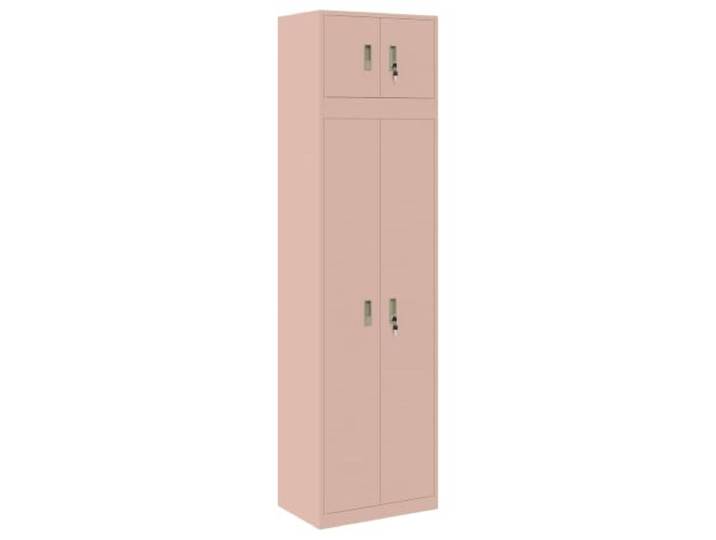 HBBMGYD Aufbewahrungsschrank, 2-teilig, Rosa, 60 x 40 x 220 cm, Stahl Modernes Möbelstück, Pulverbeschichtung, geräumige Fächer, Industrie-Design, einfache Pflege, Korrosionsbeständigkeit