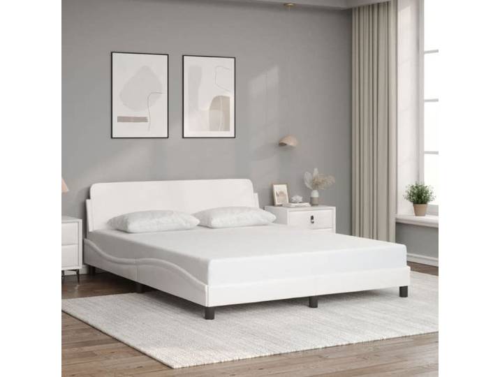 Lemon 2 personnes/ Cadre de lit - 2 Places - blanc 160x200 cm similicuir CCL64308669