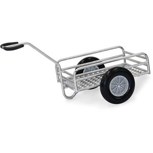 Fetra Handwagen 6104P, mit Plattform, verzinkt, pannensichere Räder, Tragkraft 400kg, 845 x 545mm