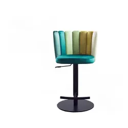 BARHOCKER JADA Grün Velvet Höhenverstellbar, Drehbar (360°) (1er-Set)