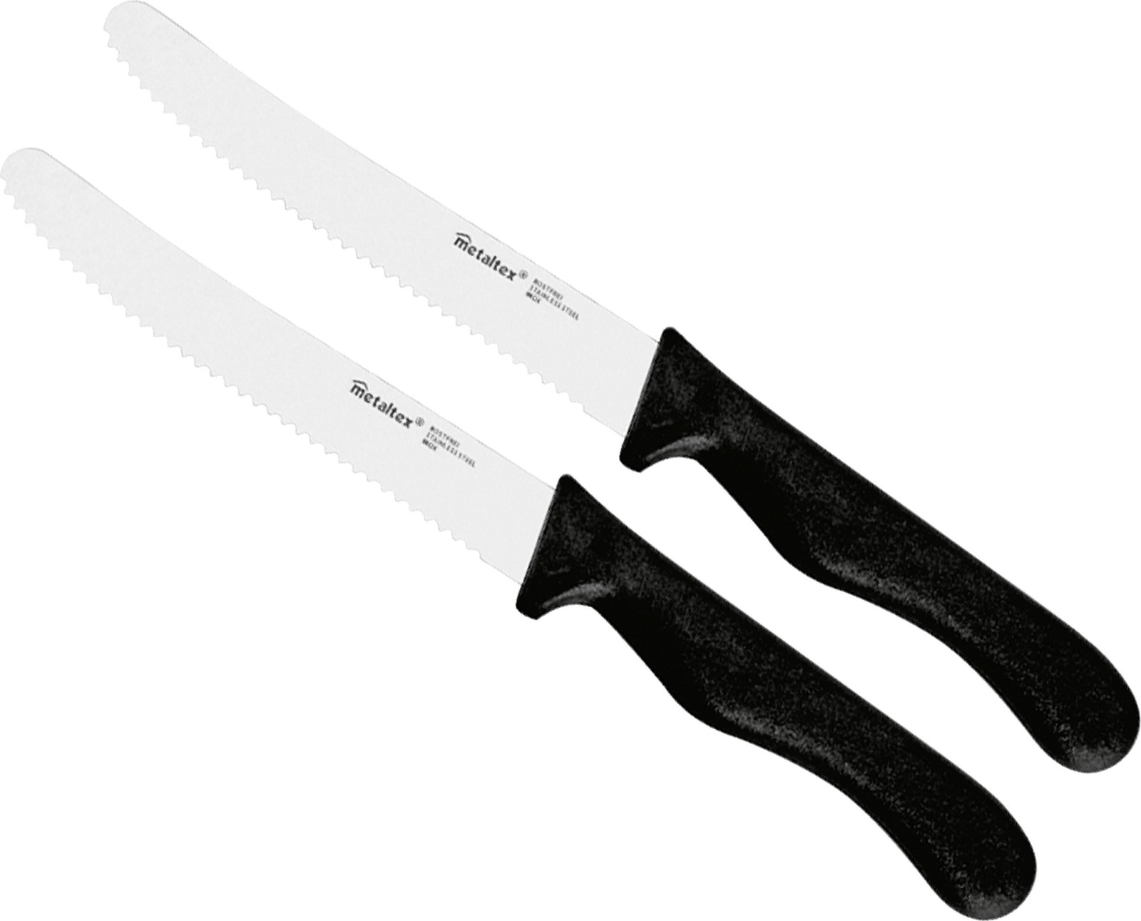 Metaltex Broodmes Basic, zwart, set van 2